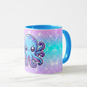 Cute blue octopus mok (Voorkant rechts)