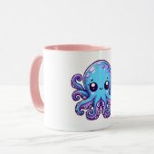 Cute blue octopus mok (Voorkant links)