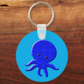 Cute Blue Octopus Sleutelhanger (Voorkant)