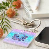 Cute blue octopus sleutelhanger (Voorkant Rechts)