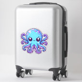 Cute blue octopus sticker (Koffer)