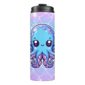Cute blue octopus thermosbeker (Voorkant)