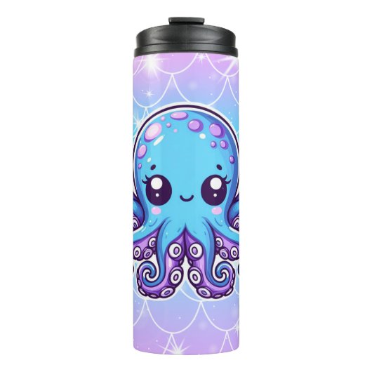 Cute blue octopus thermosbeker (Voorkant)