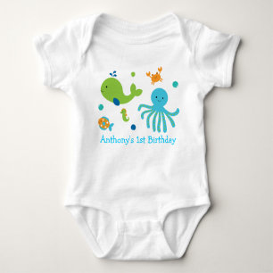 Cute Blue onder het Zee Birthday Romper
