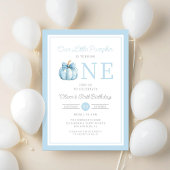 Cute Blue Our Little Pumpkin Boy 1st Birthday Kaart