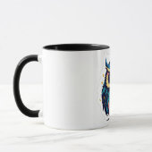 Cute Blue Owl Deux tons Café mug (Gauche)
