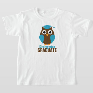 Cute Blue Owl Kindergarten Afstuderen T-shirt