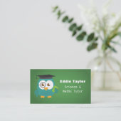 Cute Blue Owl met Afstuderen Pet, Personal Tutor Contactkaartje (Staand voorkant)