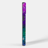 Cute blue paars ombre glitter monogram Case-Mate iPhone case (Achterkant / Rechts)