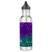 Cute blue paars ombre glitter monogram waterfles  (Rechts)