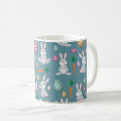 Cute Blue Paaster Bunny Rabbit Patroon Koffiemok (Voorkant rechts)