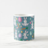 Cute Blue Paaster Bunny Rabbit Patroon Koffiemok (Center)