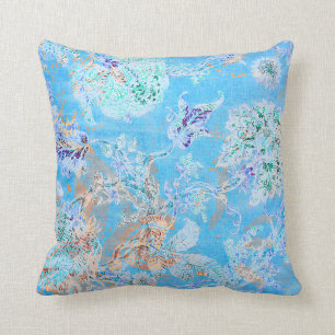 Cute blue pastel floral kussen