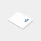 Cute Blue Patterned Teddy Bear Post-it® Notes (Schuin)