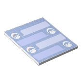 Cute Blue Penguin Notepad | Minimal Grid Me Notitieblok (Schuin)