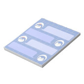 Cute Blue Penguin Notepad | Minimal Grid Me Notitieblok (Gedraaid)