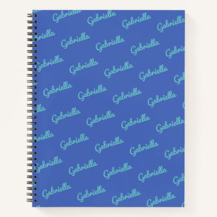 Cute Blue Personated Script Name Sketchbook Notitieboek