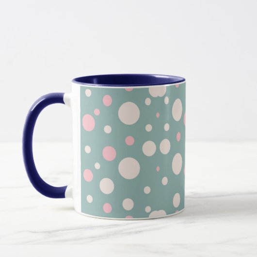 Cute Blue Polka Dot Coffee Mug (Gauche)