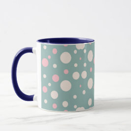 Cute Blue Polka Dot Coffee Mug Mok