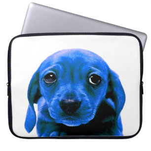 Cute Blue Puppy Dog Personaliseer IT Laptop Sleeve