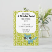 Cute Blue Raccoon Party Invitation (Debout devant)