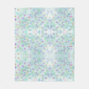 Cute Blue Rainbow Confetti Fleece Deken