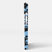Cute Blue Random Skulls Pattern iPhone Hoesje (Linkerkant)