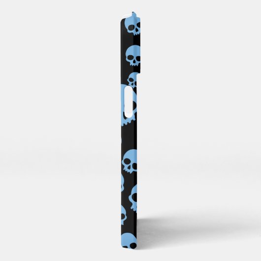 Cute Blue Random Skulls Pattern iPhone Hoesje (Rechterkant)