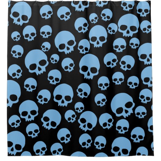 Cute Blue Random Skuls Motif Douche rideau (Devant)