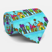 Cute Blue Real Estate Agent Stropdas (Opgerold)