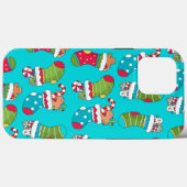 Cute Blue Red Green Kerstmis-stoppatroon Case-Mate iPhone Case (Achterkant (horizontaal))