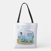 Cute Blue  Retro Camper Caravan Draagtas (Achterkant)