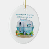 Cute Blue  Retro Camper Caravan Keramisch Ornament (Rechts)