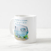Cute Blue  Retro Camper Caravan Koffiemok (Voorkant links)