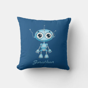 Cute Blue Robot Baby Boy Nursery Kind Room Kussen