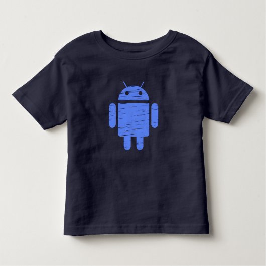 Cute Blue Robot Kinder Shirts (Voorkant)