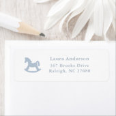 Cute Blue Rocking horse baby Etiket (Insitu)