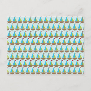 Cute Blue Sailboat Design for Boys Briefkaart