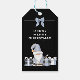 Cute Blue Santa Gnome met Gifts Gift Labels Cadeaulabel