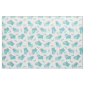 Cute Blue Sheep Fabric Stof (Fat Quarter)