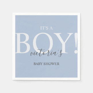 Cute Blue Simple Typography Baby shower Napkin Servet