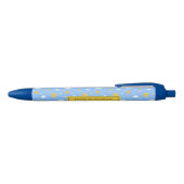 Cute Blue Sky Clouds Sunshine Personalized Zwarte Inkt Pen (Bovenkant)