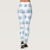 Cute Blue Sky Marble Cloud Motif Leggings Femmes (Dos)