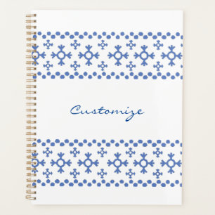 Cute Blue Snowflakes Motif Thunder_Cove