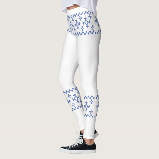 Cute Blue Snowflakes Pattern Thunder_Cove Leggings (Links)