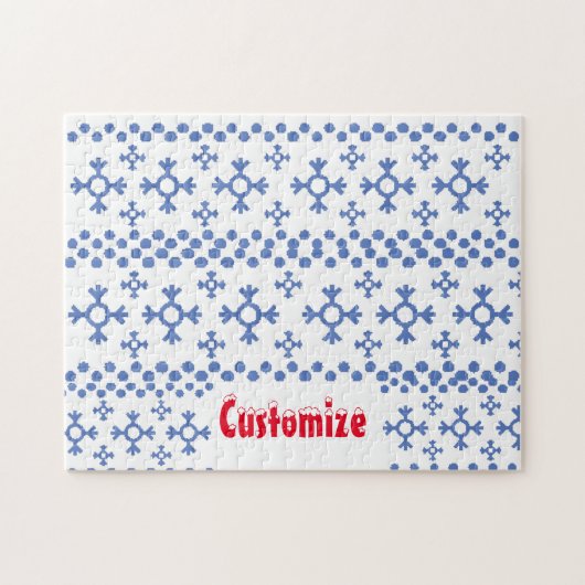Cute Blue Snowflakes Pattern Thunder_Cove Legpuzzel (Horizontaal)