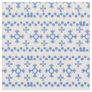 Cute Blue Snowflakes Pattern Thunder_Cove Stof