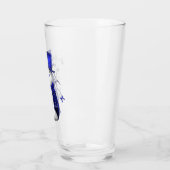 Cute Blue Snowman Kerstmis Glas (Links)