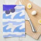 Cute Blue Spacship Waveworld Serviettes de cuisine (Quart Plié)