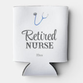 Cute Blue Stethoscope Retired Nurse  Blikjeskoeler (Voorkant)